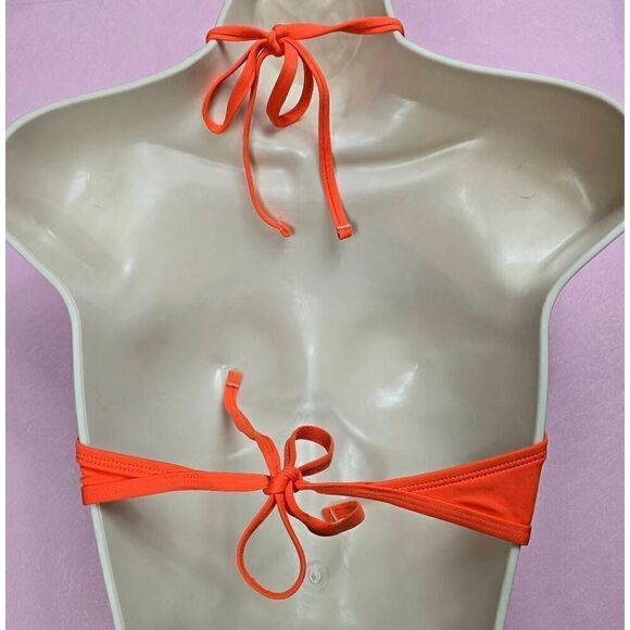Shade & Shore Orange  Halter Bikini Top Medium - Picture 2 of 3